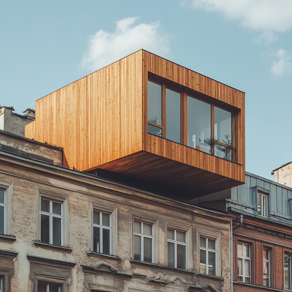 mjz2023_A_modern_prefabricated_wooden_block_on_top_of_an_old__6476ec93-6779-473e-ada4-d918b55c6754_1